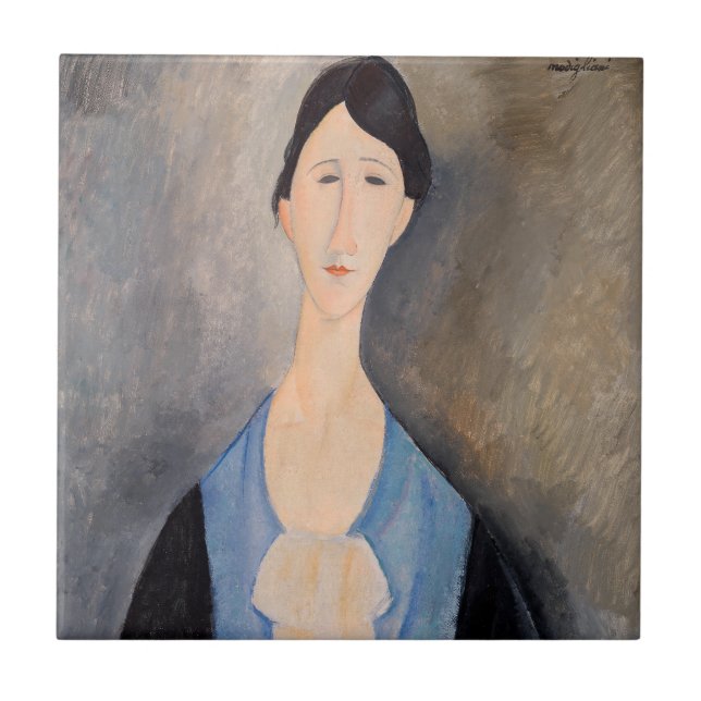 Amedeo Modigliani - Young Woman in Blue Kakelplatta (Framsidan)