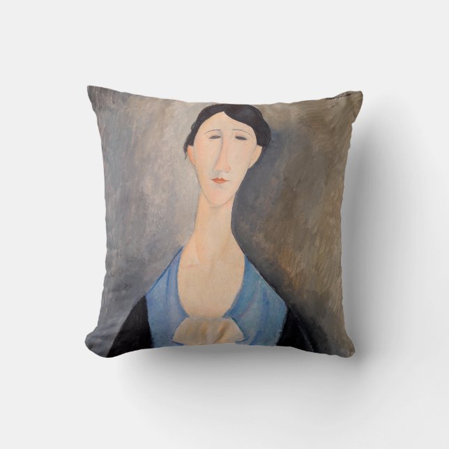 Amedeo Modigliani - Young Woman in Blue Kudde (Framsida)