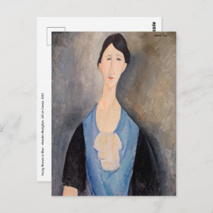 Amedeo Modigliani - Young Woman in Blue Vykort