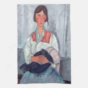Amedeo Modigliani - zigenarkvinna med Baby Kökshandduk