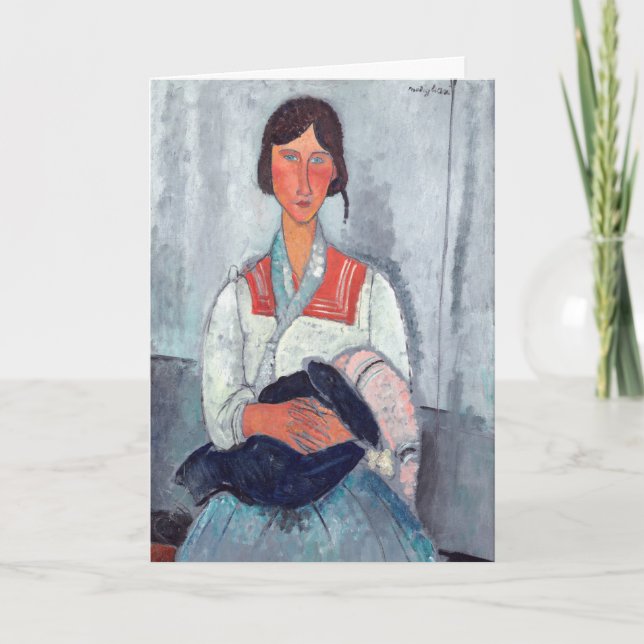 Amedeo Modigliani - zigenarkvinna med Baby Kort (Framsida)