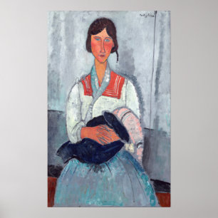 Amedeo Modigliani - zigenarkvinna med Baby Poster