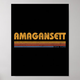 Amegansett New York Vintage Tillbakablick Semester Poster