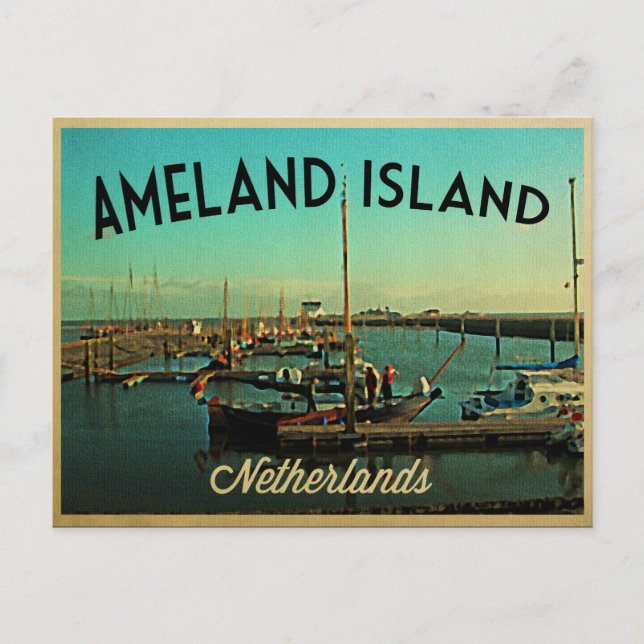 Ameland Island Nederländerna Vykort (Framsida)