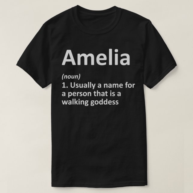 AMELIA Definition Personalized Name Funny Birthday T Shirt (Design framsida)