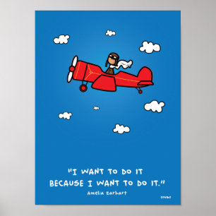 Amelia Earhart affisch 18x24 (och samma