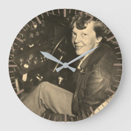 Amelia Earhart Airplane Cockpit Photo 1937  Stor Klocka