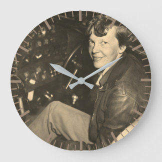 Amelia Earhart Airplane Cockpit Photo 1937 Stor Klocka