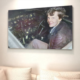 Amelia Earhart Candid Airplane Cockpit Photo 1937 Poster