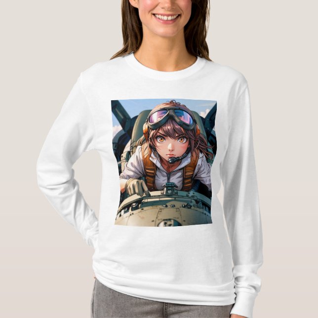 Amelia Earhart: Flygning utanför gränserna T Shirt (Framsida)