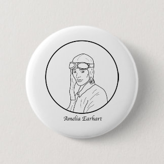 Amelia Earhart fodrar porträtt Knapp