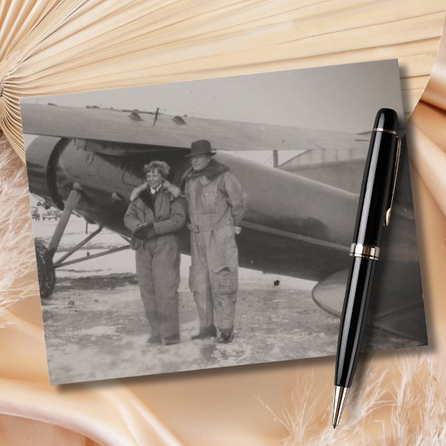 Amelia Earhart Foto Flyg Vintage Vykort (Skapare uppladdad)