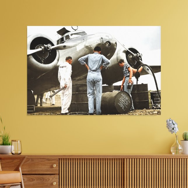 Amelia Earhart Lockheed Model 10 Electra 1937 Åter Canvastryck (Insitu (Vardagsrum))