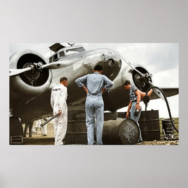 Amelia Earhart Lockheed Model 10 Electra 1937 Åter Poster (Framsidan)