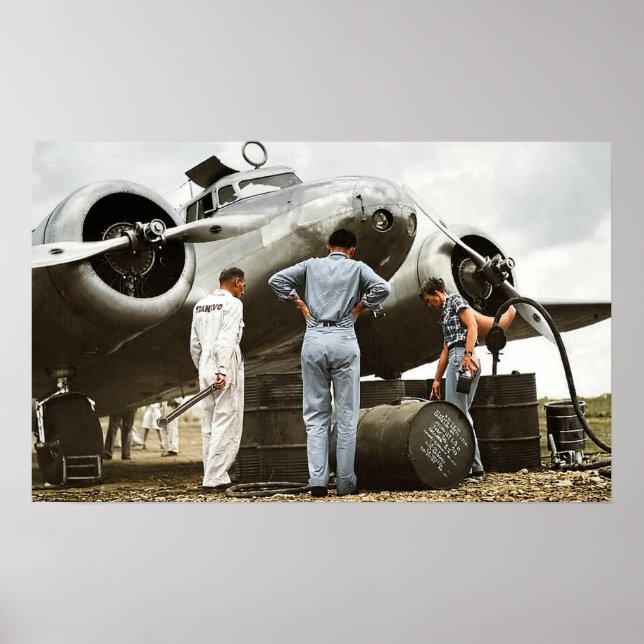 Amelia Earhart Lockheed Model 10 Electra 1937 Poster (Framsidan)