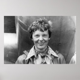 Amelia Earhart Photograph och Hennes låsta Electra Poster