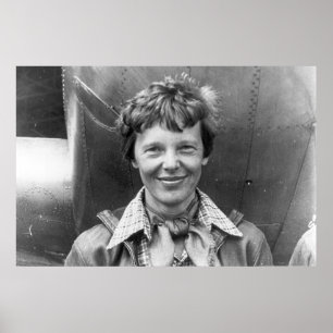 Amelia Earhart Photograph och Hennes låsta Electra Poster