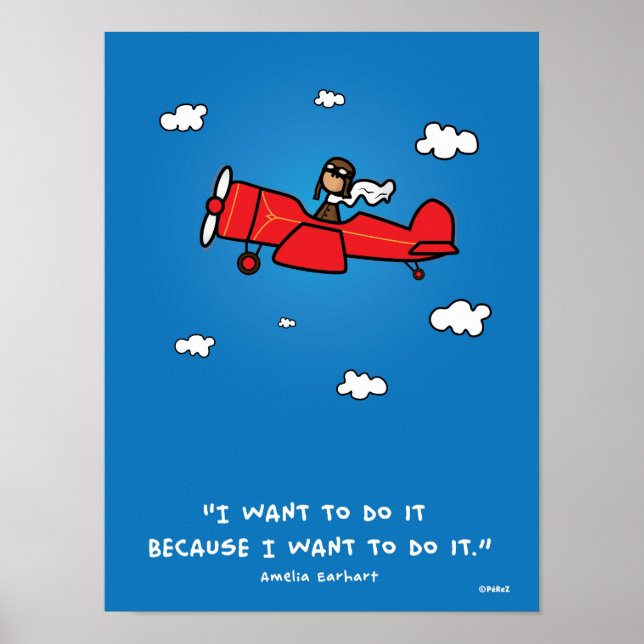 Amelia Earhart poster 18x24 (och samma förhållande (Framsidan)
