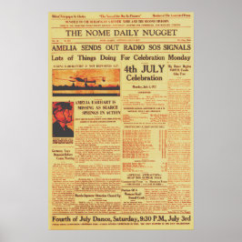 Amelia Earhart sänder ut Radio Sos Sepia 1937 Poster