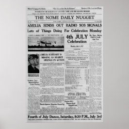 Amelia Earhart skickar ut radio-sos 3 juli 1937 Poster
