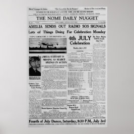 Amelia Earhart skickar ut radio-sos 3 juli 1937 Poster