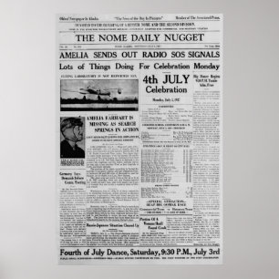 Amelia Earhart skickar ut radio-sos 3 juli 1937 Poster