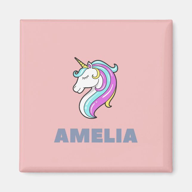 Amelia Enhörning Magnet (Framsidan)