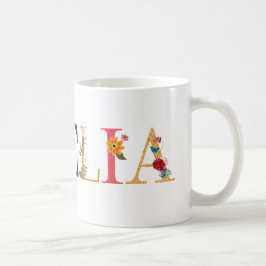 AMELIA First Namn Elegant Embroized Kaffemugg
