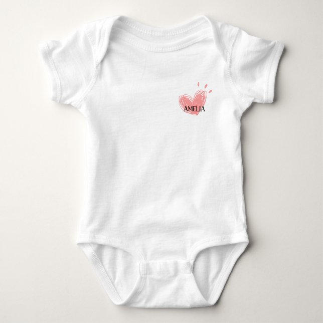 Amelia Heart Baby Bodykostym T Shirt (Framsida)