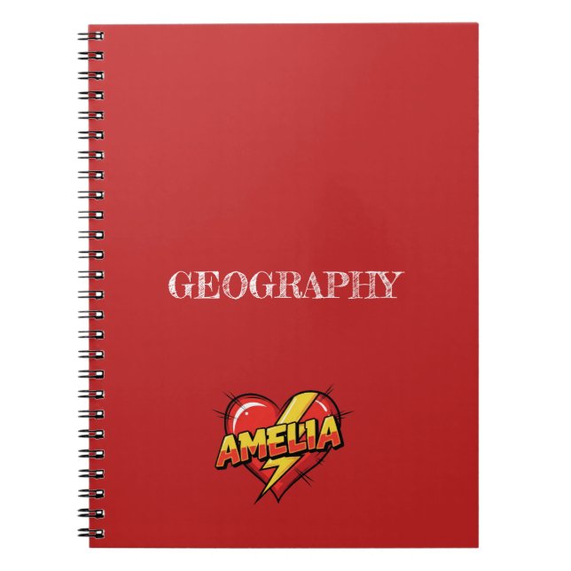 Amelia Heart Red Anteckningsbok (Framsidan)