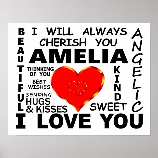 Amelia I Kärlek You Poster (Framsidan)