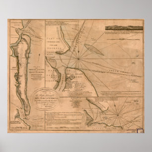 Amelia Island, Florida 1770 karta Poster