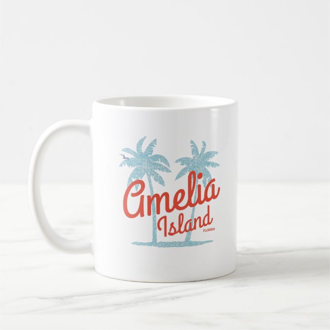 Amelia Island Florida Beach Coral Surfa Souvenir Kaffemugg (Vänster)