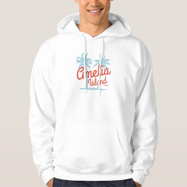 Amelia Island Florida Coral Beach Souvenir Hoodie (Framsida)