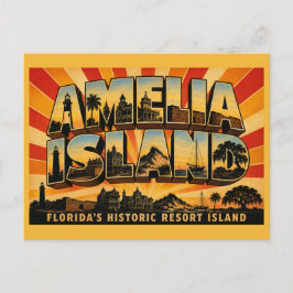 Amelia Island Florida Historiska Semesterön Vykort