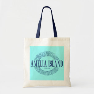 Amelia Island Florida i blått med sol-design Tygkasse