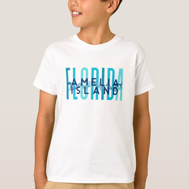 Amelia Island Florida (Ocean Vågar) T Shirt (Framsida)