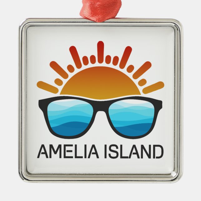 Amelia Island Florida Sunglasses Julgransprydnad Metall (Framsidan)