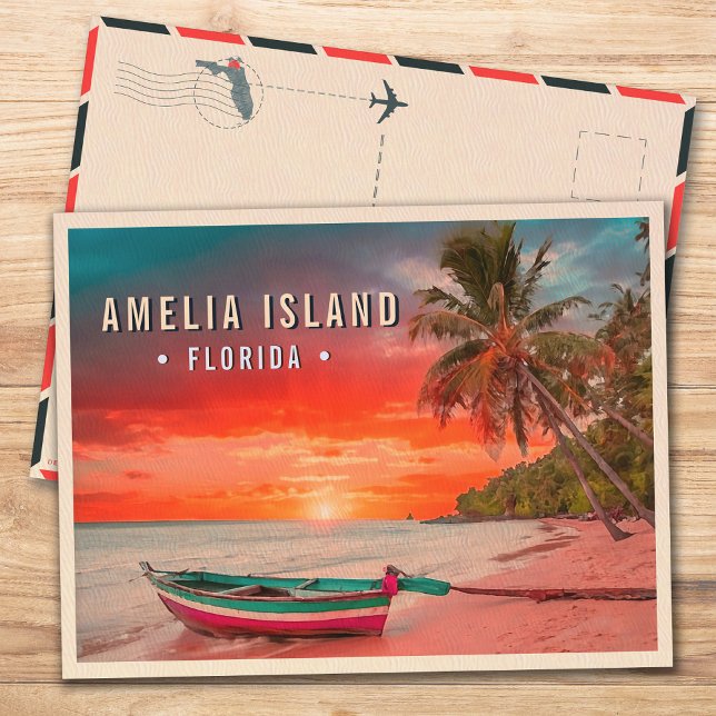 Amelia Island Florida Tropical Handflatan Träd 195 Vykort (Skapare uppladdad)