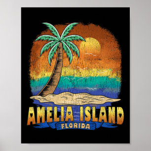Amelia Island Florida Vintage Distress Souvenir Poster
