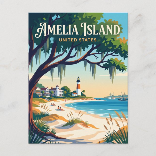 Amelia Island Florida Vykort (Framsida)