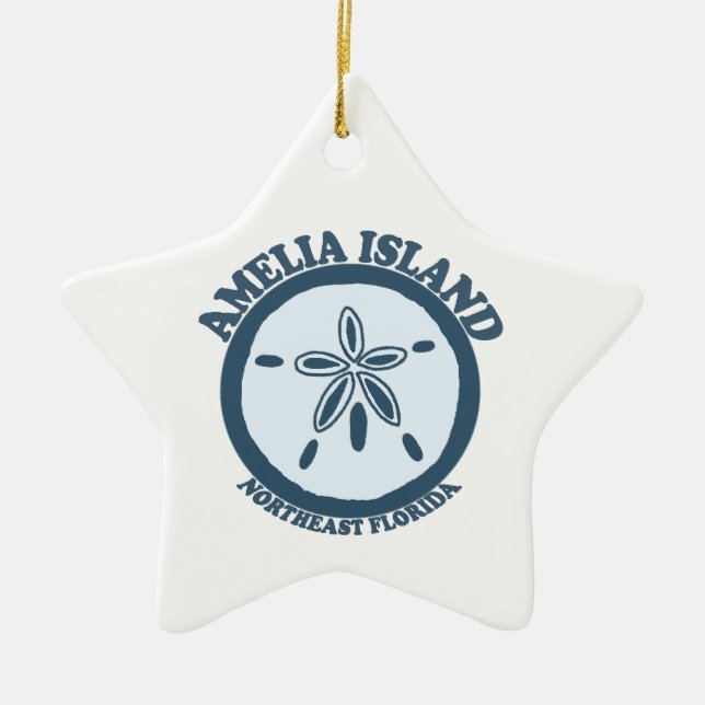 Amelia Island - Sanddollar Julgransprydnad Keramik (Framsidan)