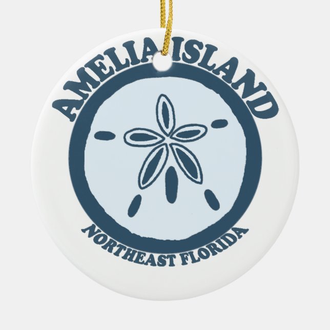 Amelia Island - Sanddollar Julgransprydnad Keramik (Framsidan)