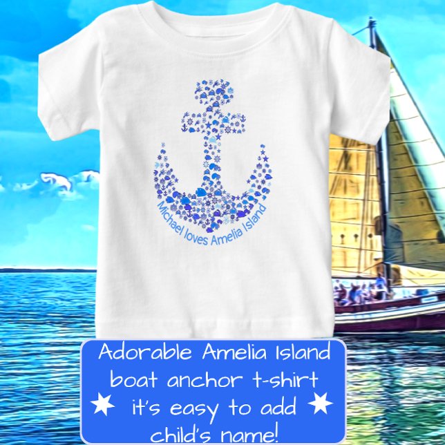 Amelia Island Sea Creatures Anchor T Shirt (Skapare uppladdad)