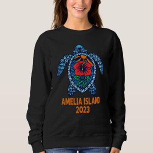 Amelia Island Sea Turtle Florida 2023 Hibiscus Flo T Shirt