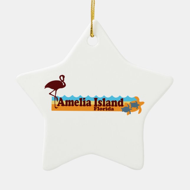 Amelia Island - stranddesign Julgransprydnad Keramik (Framsidan)