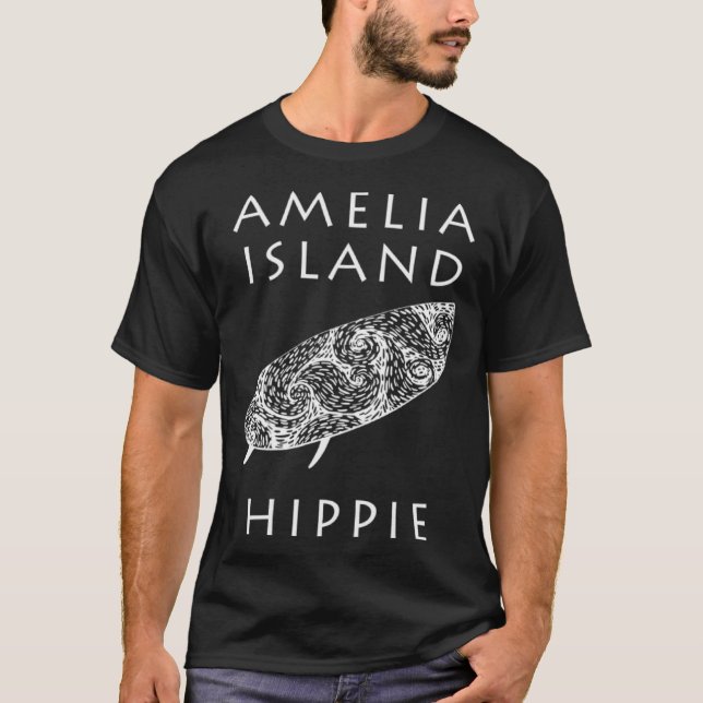 Amelia Island Surf Hippie T Shirt (Framsida)