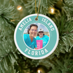 Amelia Island Vacation jul Ceramic Ornament