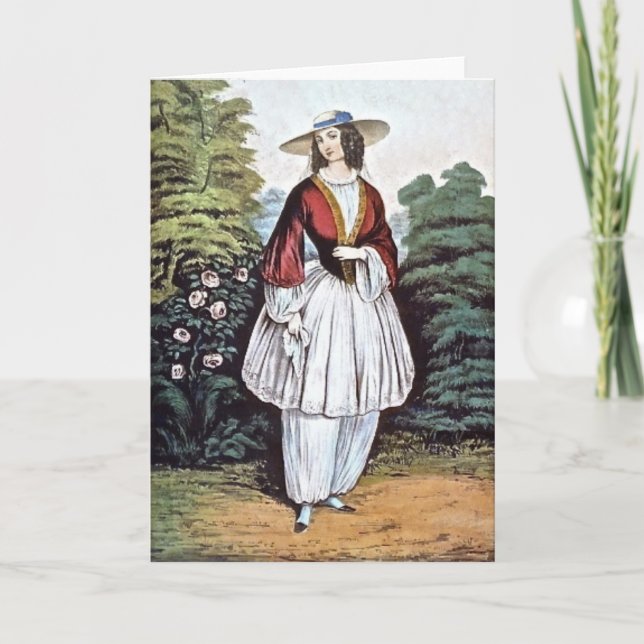 Amelia Jenks Bloomer Hälsning och anteckningskort (Framsida)