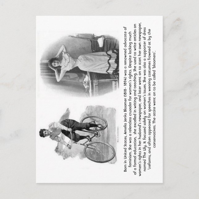 Amelia Jenks Bloomer Vykort (Framsida)